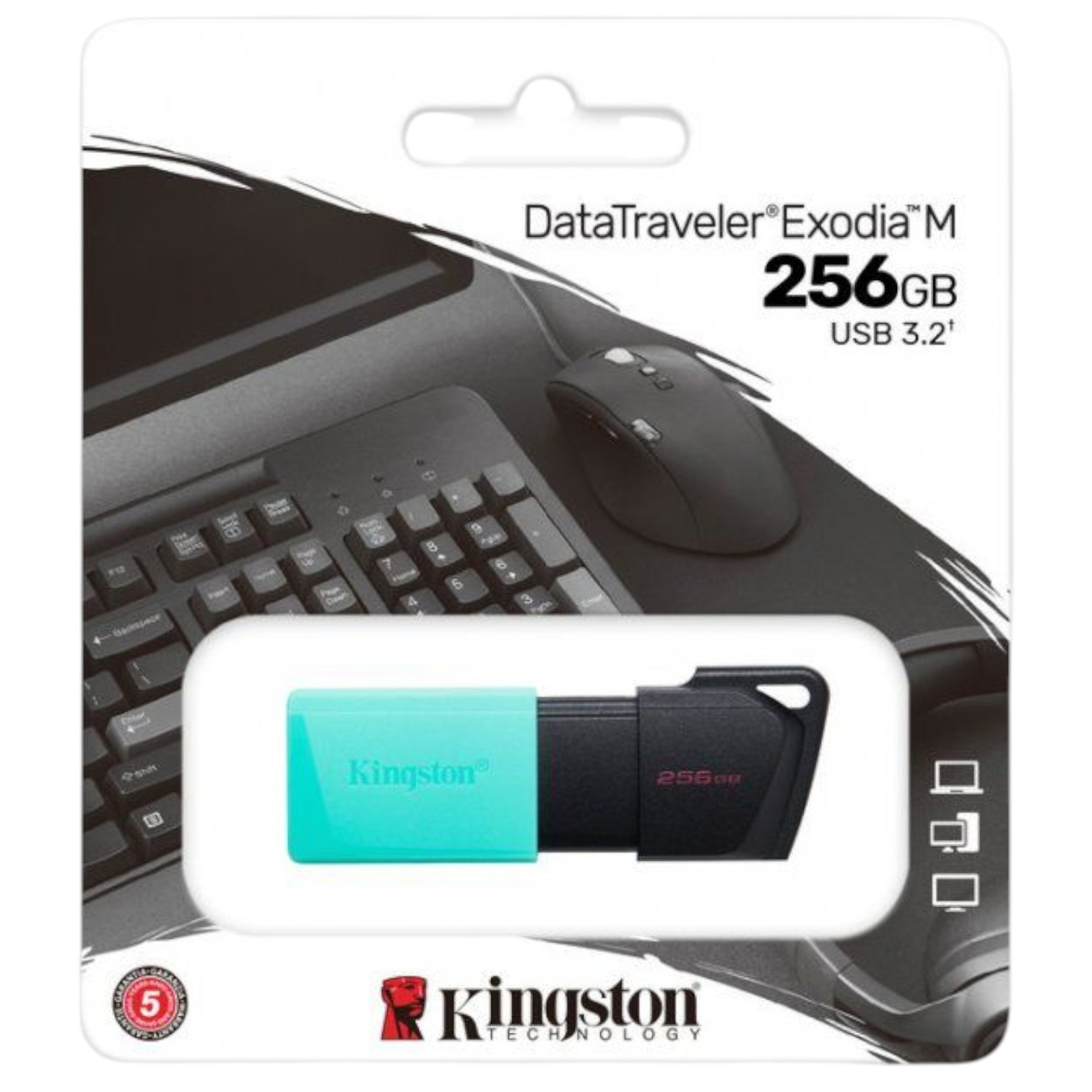 Флеш-пам'ять Kingston 256Gb USB3.2 DataTraveler Exodia M Black/Teal (DTXM/256GB) NEW 00-00012022
