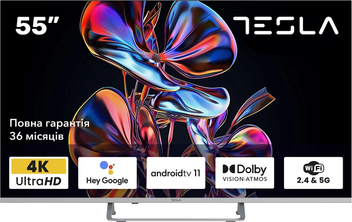 Телевізор 55" Tesla 55E635SUS (4K, SmartTV) NEW 00-00012538