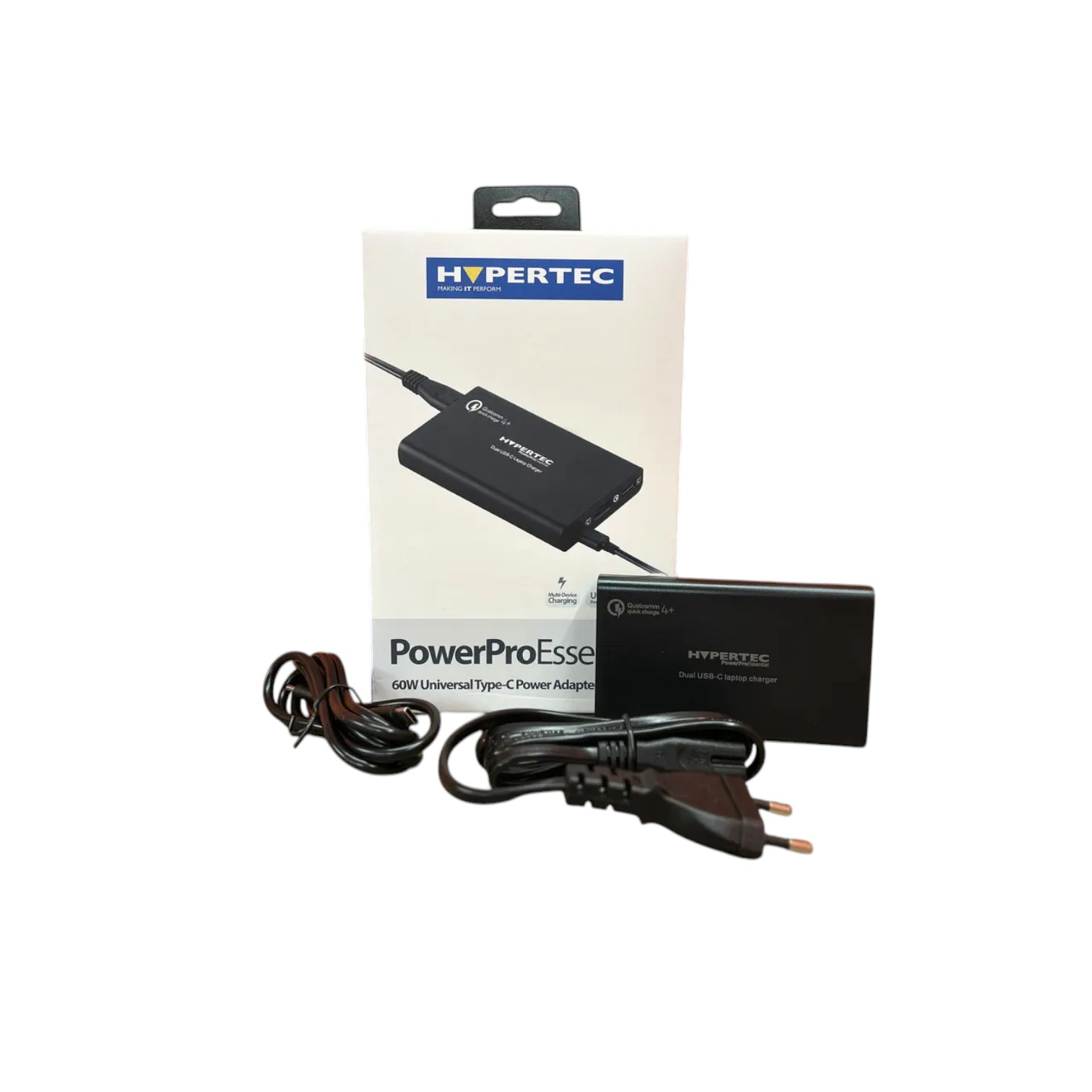 Мережевий зарядний пристрій Hypertec PowerPro Essential 60W (2 Type C   USB ) Black NEW 00-00015502