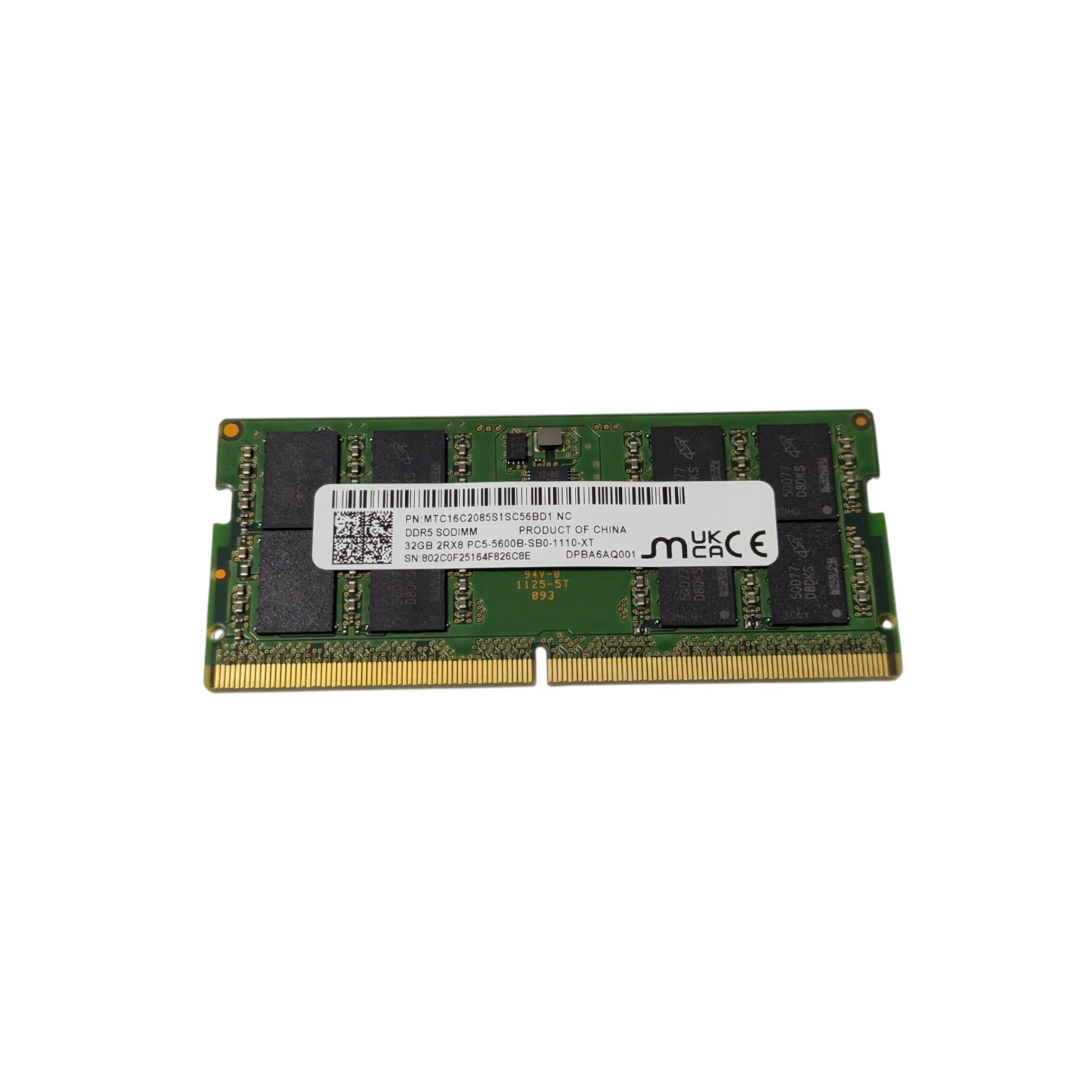 RAM DDR5 32Gb So-Dimm 5600Mhz Micron OEM NEW 00-00016427