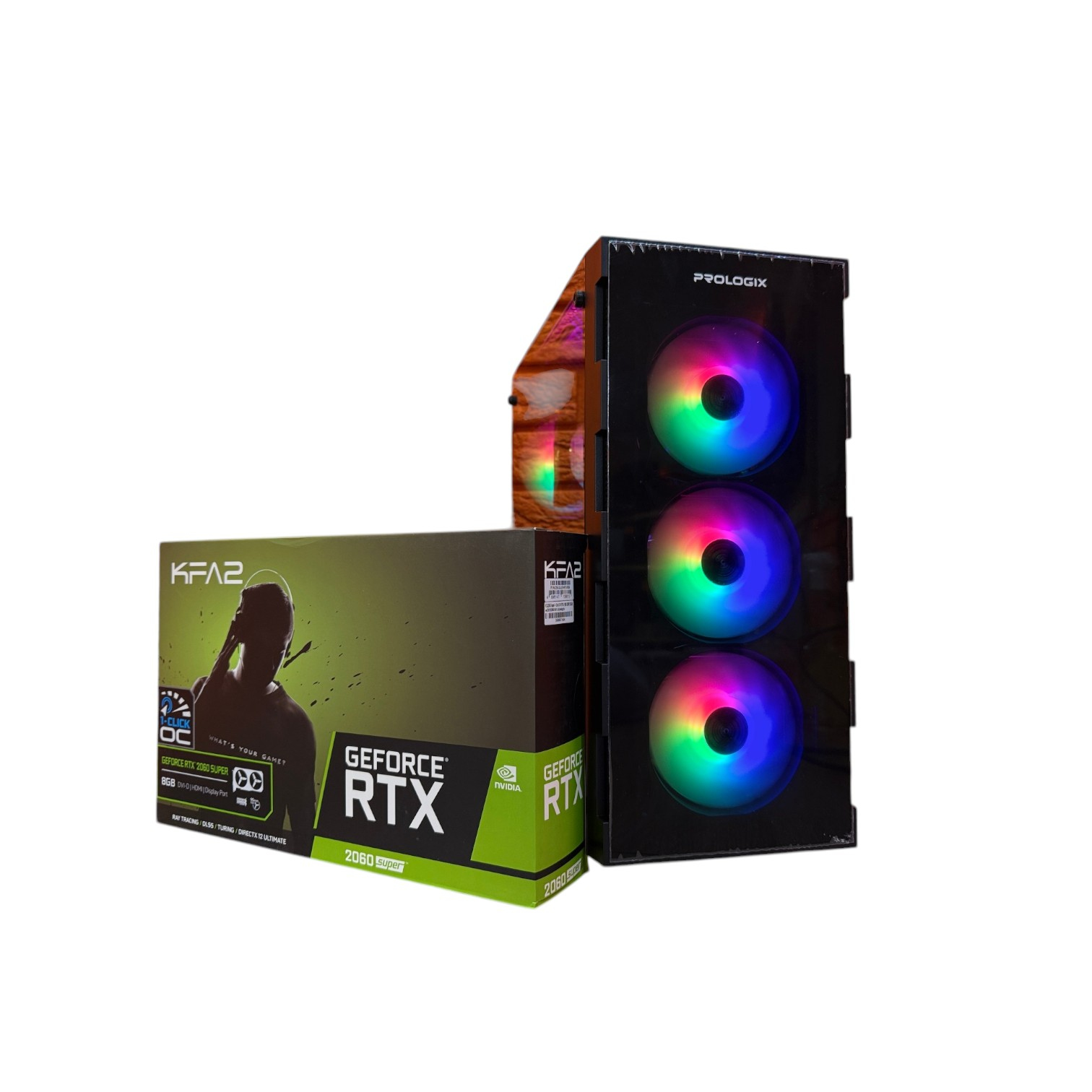 Комп'ютер Prologix E114 Black Color Tower, Intel Core i7-8Gen, БЖ600W, GF RTX 2060 Super 8Gb GDDR6 NEW 00-00018215