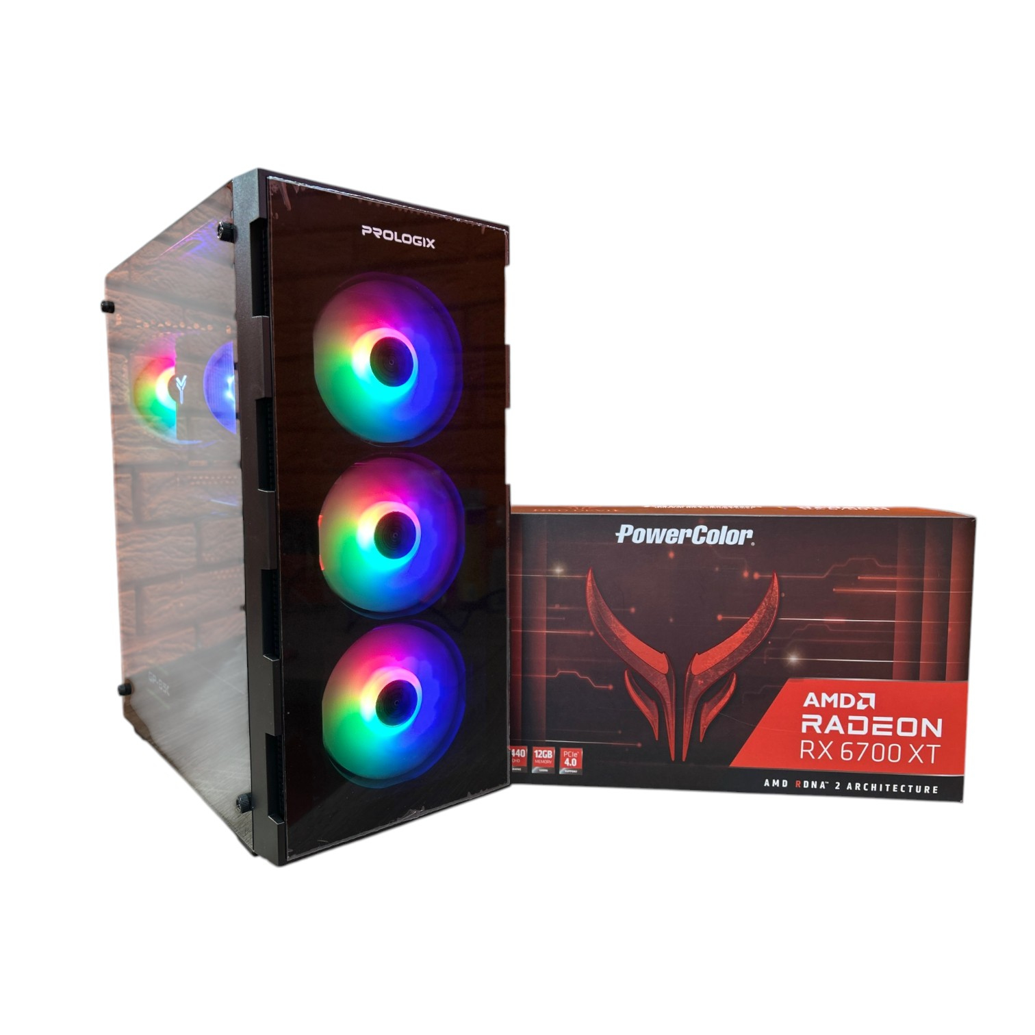 Комп'ютер Prologix E114 Black Color Tower, Intel Core i5-9Gen, БЖ600W, Radeon RX 6700XT 12GB GDDR6 00-00018216