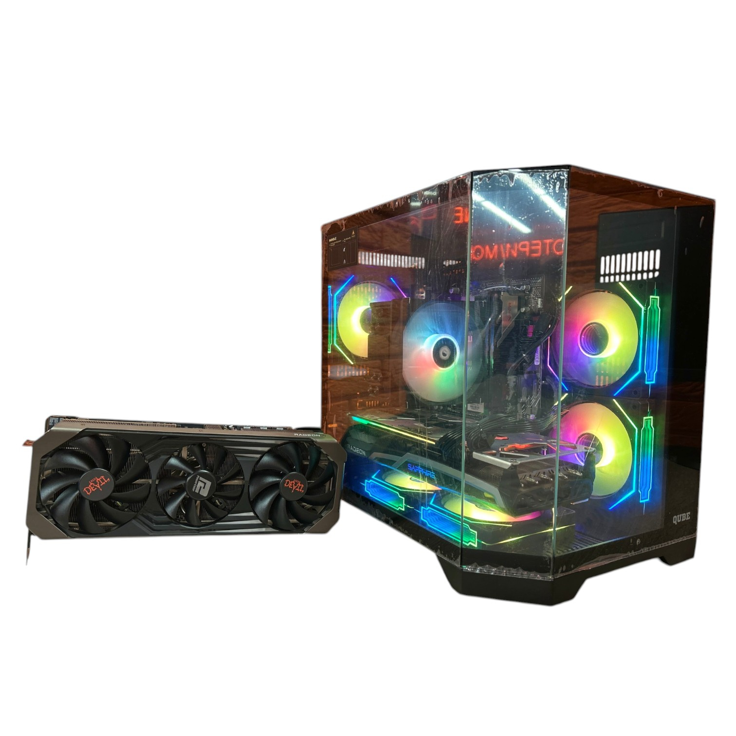 Комп'ютер QUBE CRYSTAL Color Tower, Intel Core i5-14Gen, БЖ 850W, Radeon RX 6900 XT 16GB GDDR6 00-00018285