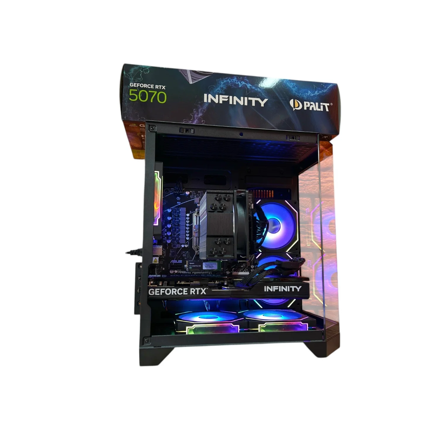 Комп'ютер QUBE CRYSTAL Color Tower, Intel Core i5-14Gen, БЖ 850W, GF RTX 5070 12Gb GDDR7 NEW