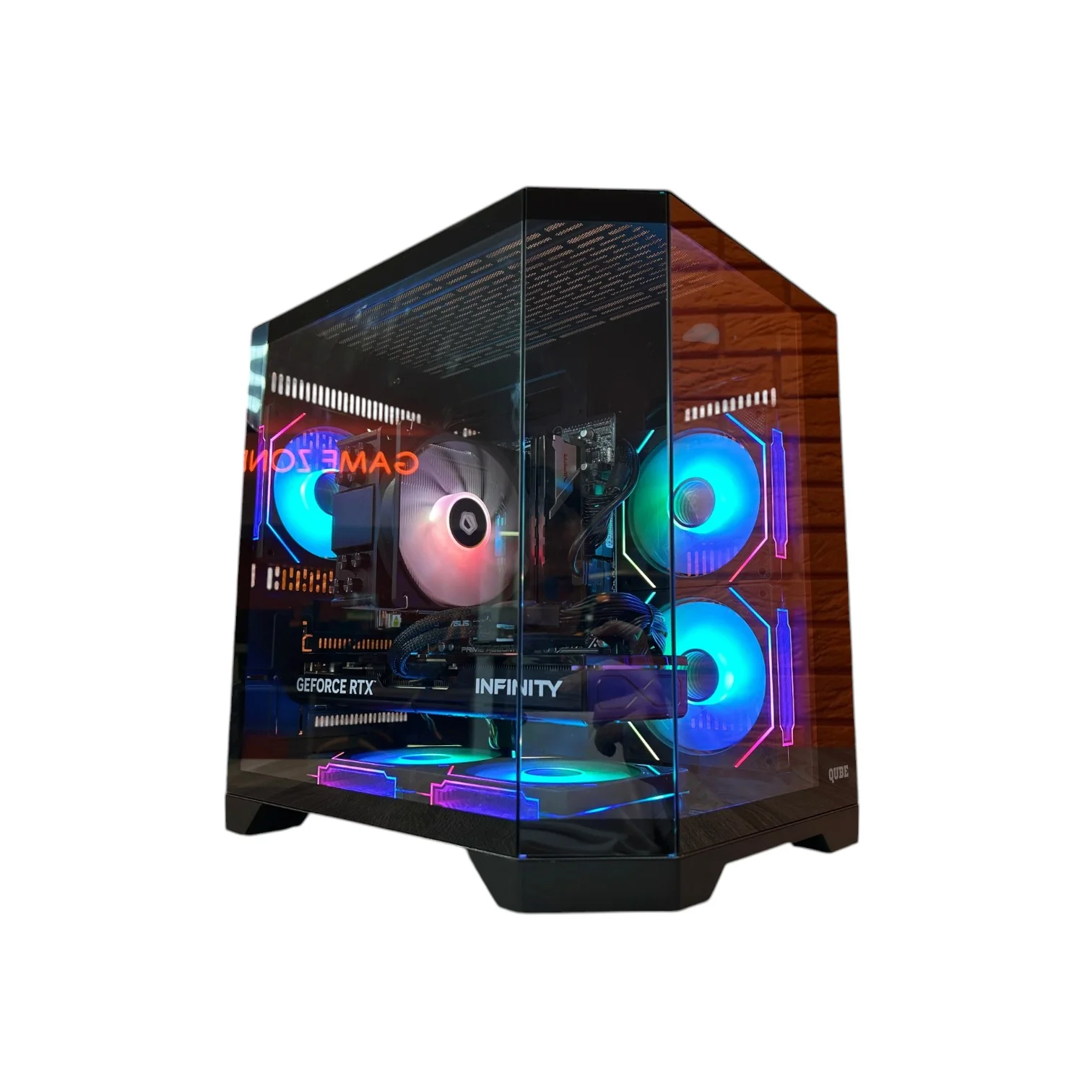 Комп'ютер QUBE CRYSTAL Color Tower, Intel Core i5-14Gen, БЖ 850W, GF RTX 5070 12Gb GDDR7 NEW