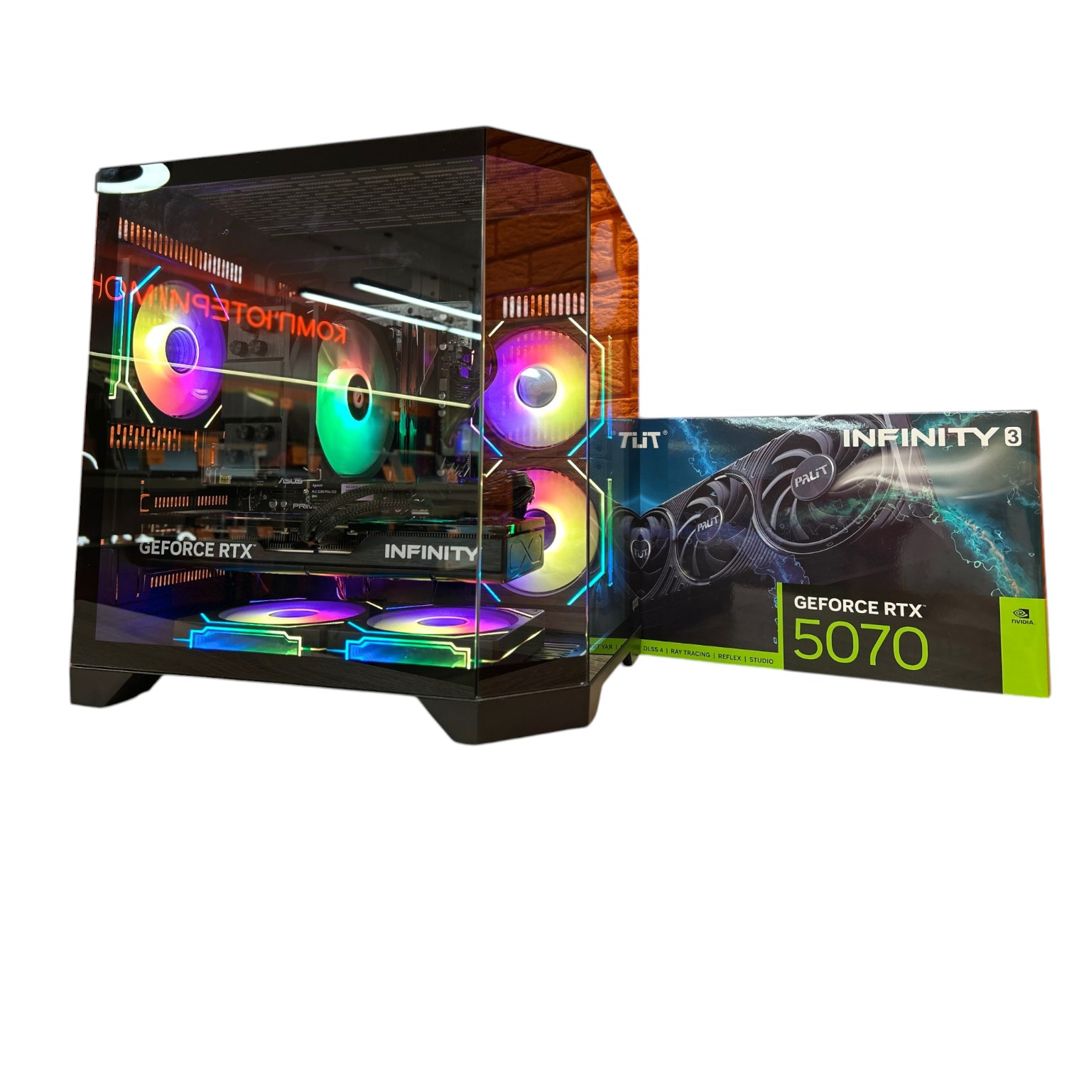 Комп'ютер QUBE CRYSTAL Color Tower, Intel Core i5-14Gen, БЖ 850W, GF RTX 5070 12Gb GDDR7 NEW 00-00018288