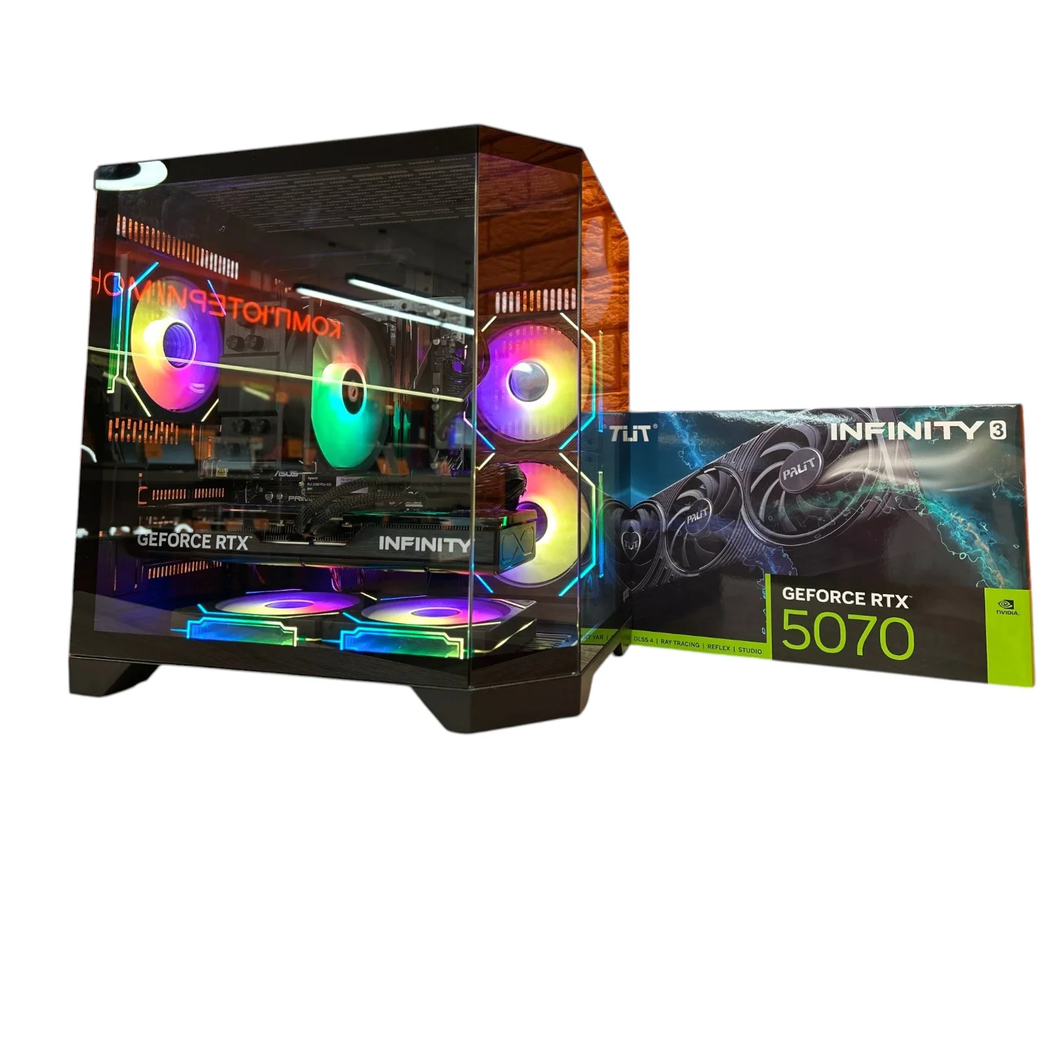 Комп'ютер QUBE CRYSTAL Color Tower, Intel Core i5-14Gen, БЖ 850W, GF RTX 5070 12Gb GDDR7 NEW