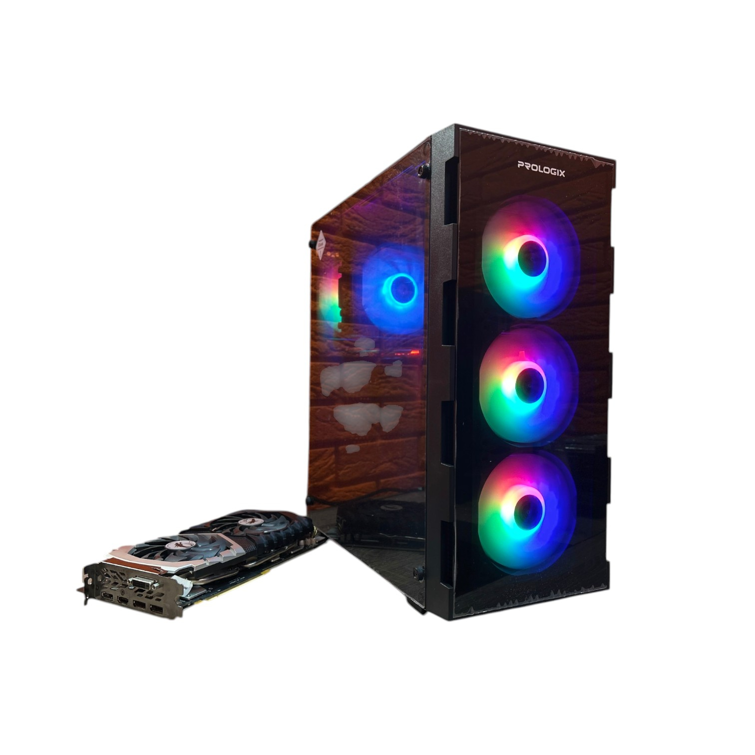 Комп'ютер Prologix E114 Black Color Tower NEW, Ryzen 5 1Gen, БЖ 600W NEW, GF GTX1070 8GB GDDR5 00-00018312